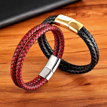 

XQNI New Vintage Leather Bracelet Gold Easy Hook Double Layer 6 Colors Multi Choice Genuine Leather Bracelets For Men Women Gift