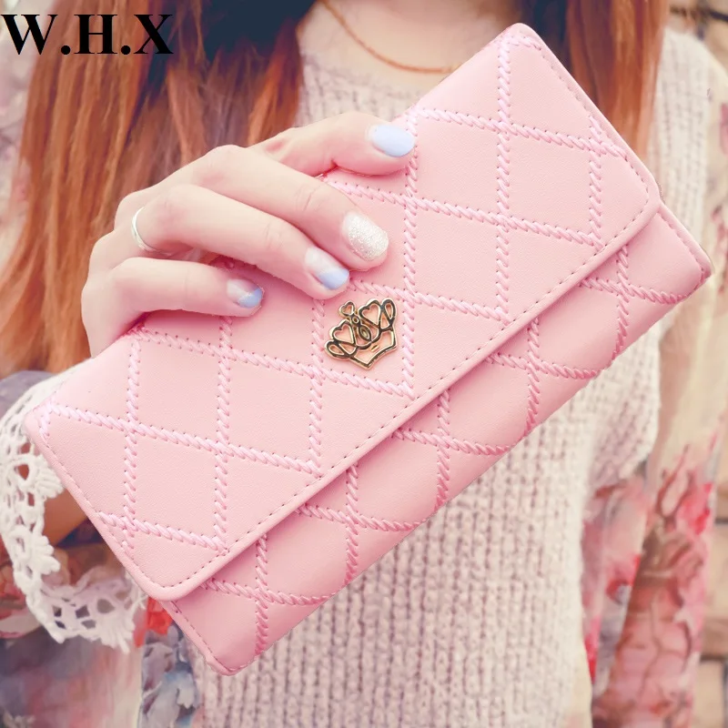 

WHX Fashion Leisure Long Wallets Pink Women Wallet Female Wallet Girls Coin Purse Pocketbook Billfold Card Money Bag Pu Leather