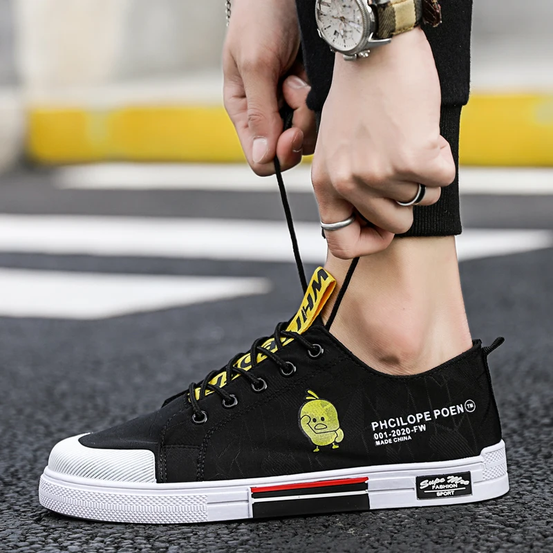 

2019 new breathable tide men's shoes social spirit guy shoes versatile Korean version of the trend canvas shoes