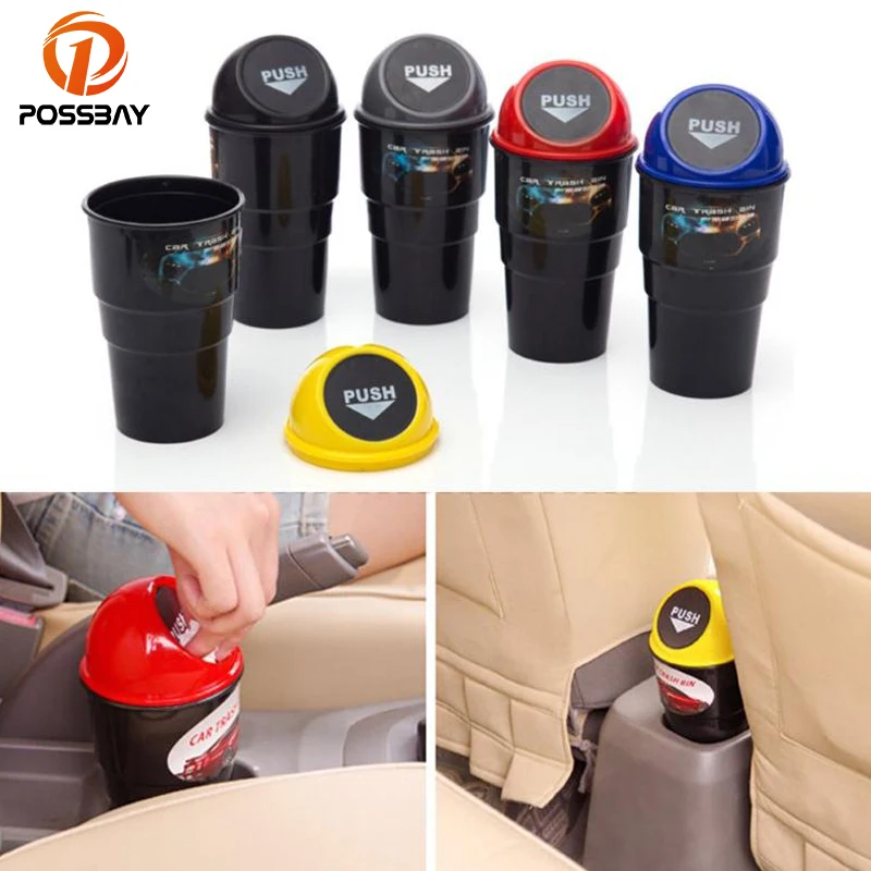 

POSSBAY Car Plastic Trash Can Mini Cars Eco-Friendly Kitchen Worktop Waste Bins Rubbish Trash Bucket Home Cleaning Tools