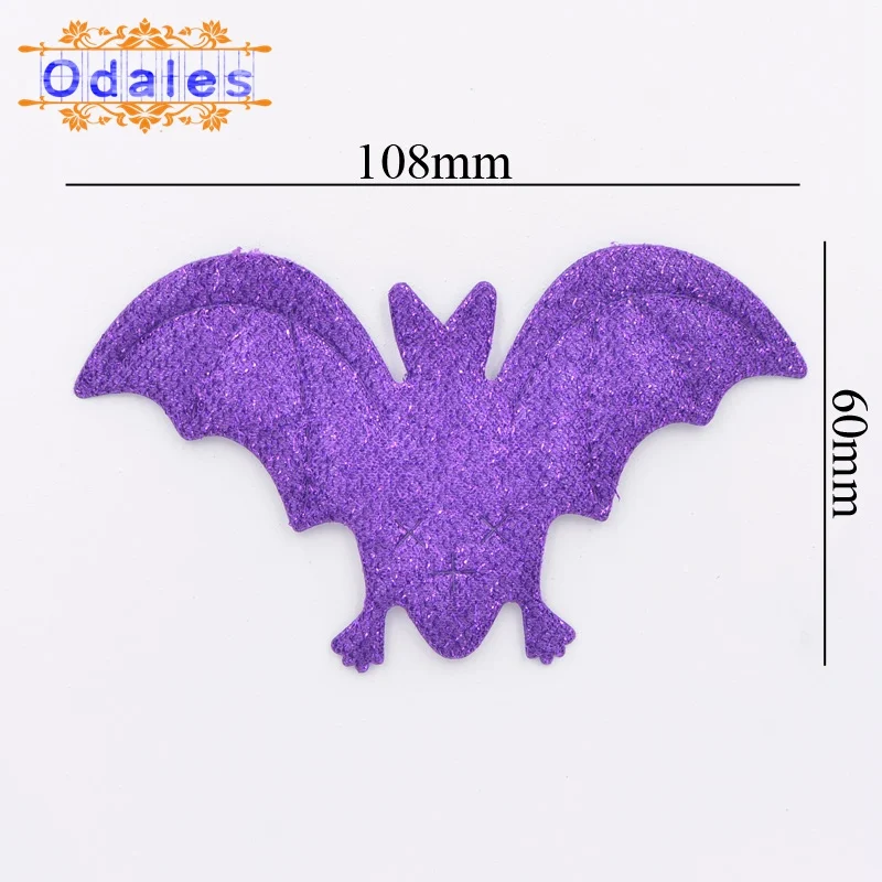 30Pcs Large Purple Bat Patches for DIY Crafts Halloween Party Padded Felt Appliques Sewing on Clothes Wall Ornament