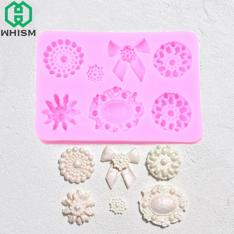 

WHISM DIY Silicone Bow Bowknot Cake Mould 3D Brooch Jewelry Bowknot Cupcake Chocolate Decorating Sugar Fondant Mold Baking Tools