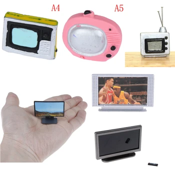 

Hot Sale Dollhouse Miniature Wide Screen Television Flat-Panel LCD TV Classic Pretend Play Toys for Child