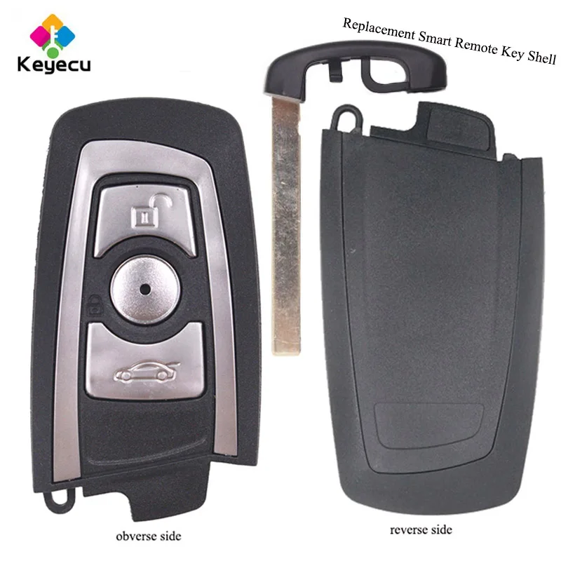 

KEYECU Replacement Smart Remote Key Shell - 3 Buttons -FOB for BMW New 5 Series 2010-2011 -Only Key Shell with Small Key
