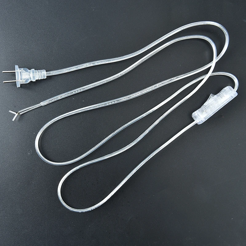 

Line Cable 1.8m On Off Power Cord For LED Lamp With Button Switch EU Plug Light Switching Transparent Wire Extension Cable