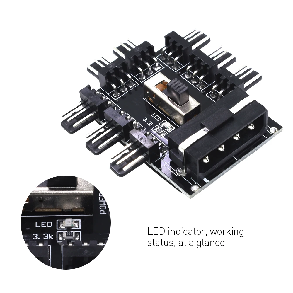 TISHRIC PC от 1 до 8 4 контактный кулер Molex охлаждающий вентилятор разветвитель кабель