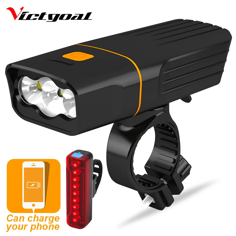 

VICTGOAL LED Bike Light USB Rechargeable Bicycle Light Set Waterproof Cycling MTB Headlight & Taillight Safety Lamp Flashlight
