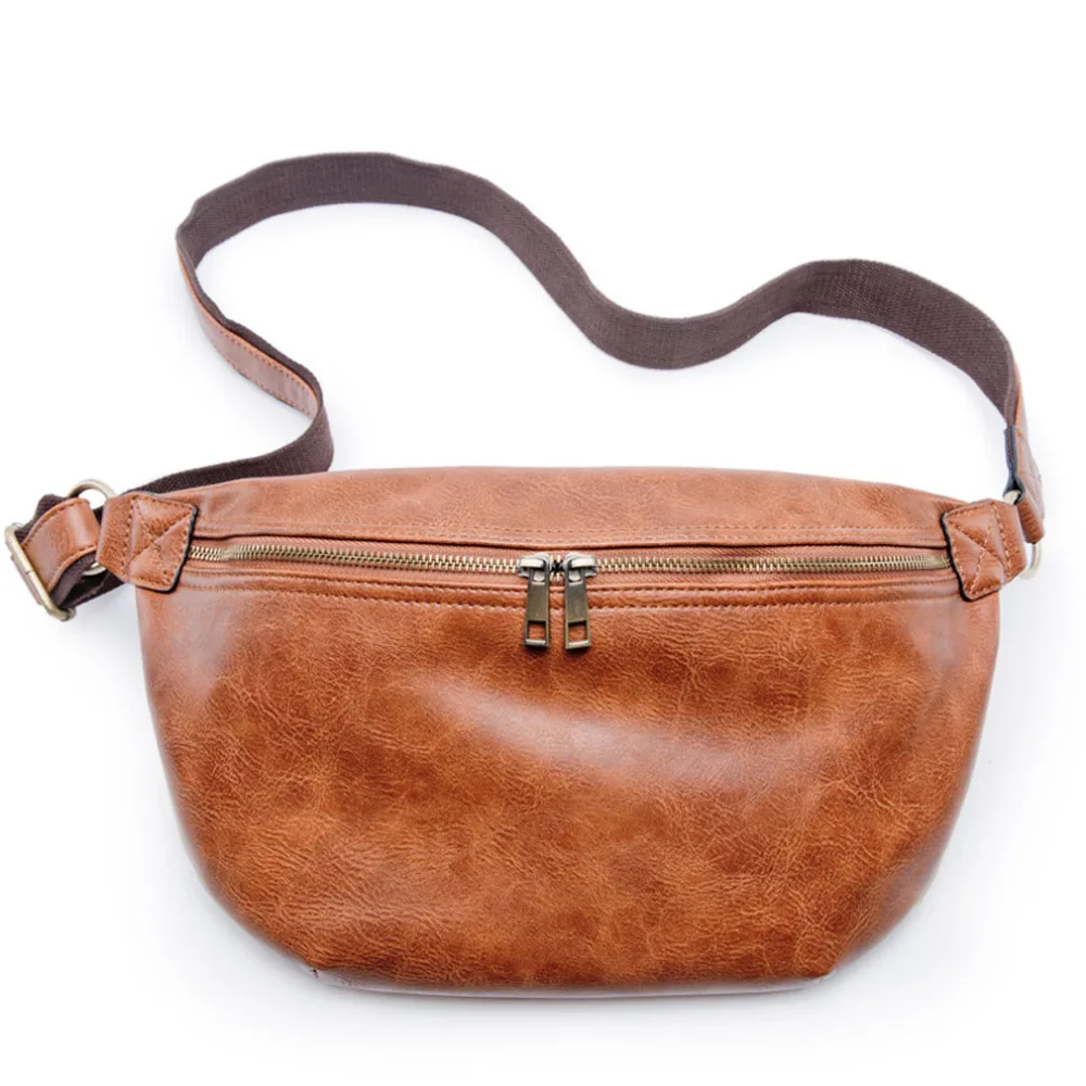 

Fashion Men Leather Laptop School Book Travel Riding Cross Body Messenger Shoulder Back Pack Sling Chest Casual Bag