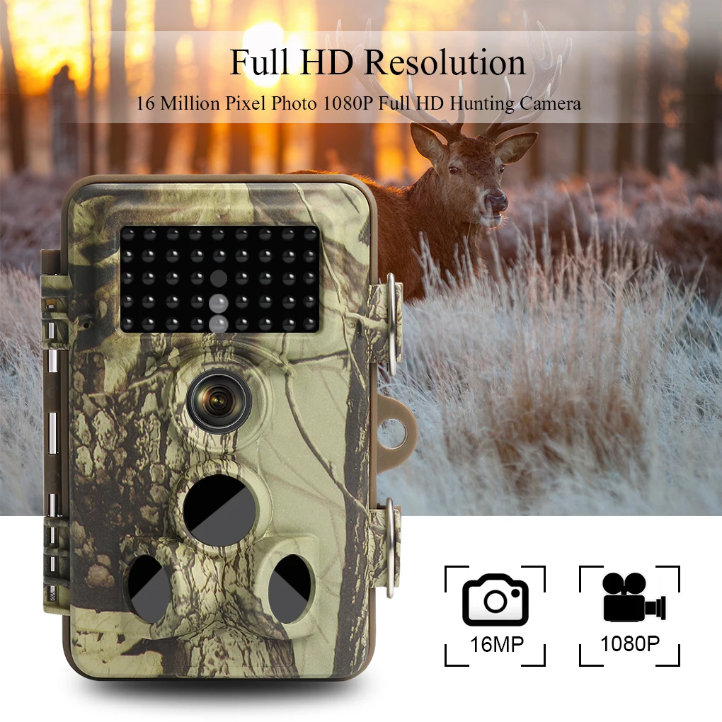 

RD1006S 1080P 16MP 1/2.5" CMOS Sensor HD Hunting Camera Infrared Light Dual PIR Automatic Filter IP66 Waterproof Outdoor Cam
