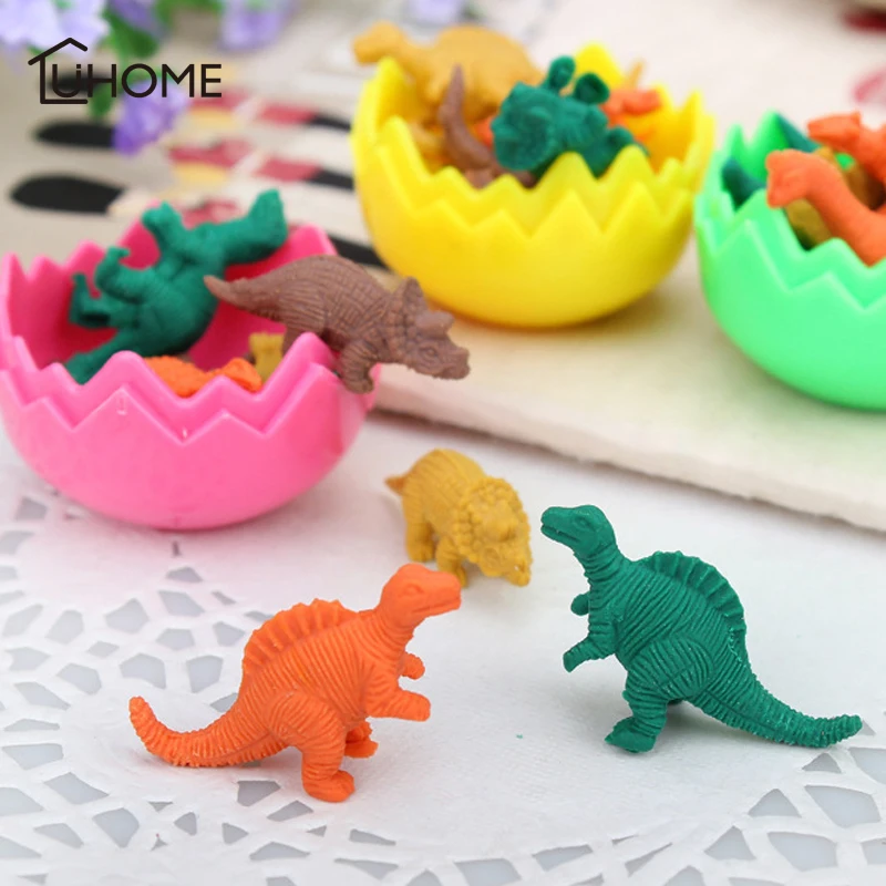 

35Pcs/ 5Set Mini Rubber Eraser Cute Dinosaur Egg Eraser Box School Stationery Office Supplies Random Color Party Favor Kids Gift