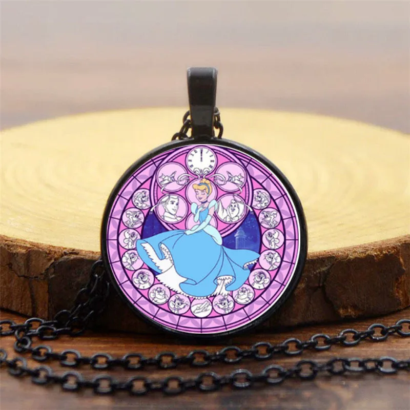 

Disney Princess Cartoon Frozen children Fence Necklace Pendant Lady Sweater Accessories Elsa girl gift jewelry