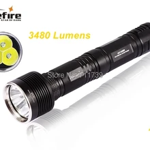 AloneFire AK7 3 x CREE XM-L U2 светодиодный фонарь 3480LM 5 режимов высокой мощности с удлинительной трубкой для 1/2x26650 батарей