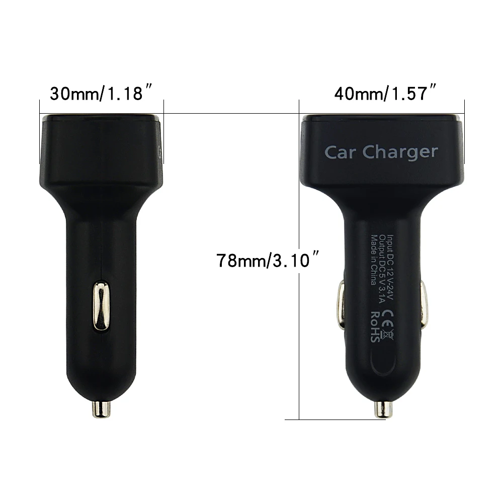 Автомобильное зарядное устройство EC2 USB Вольтметр термометр цифровой дисплей