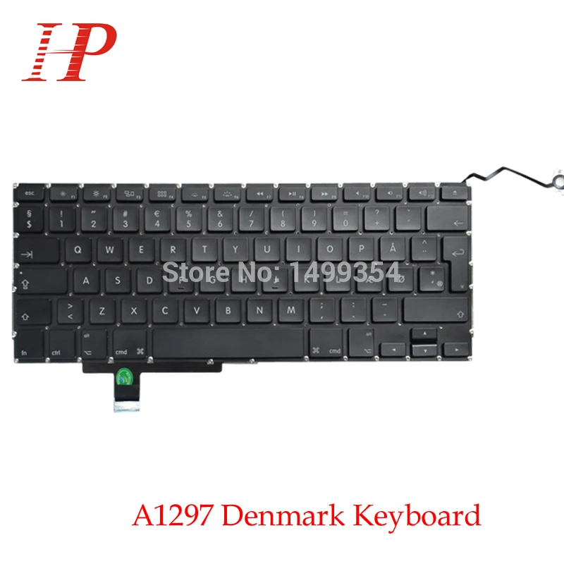 Подлинная a1297 дания/denish клавиатура с подсветкой для apple macbook pro 17 '&#x27a1297 дания