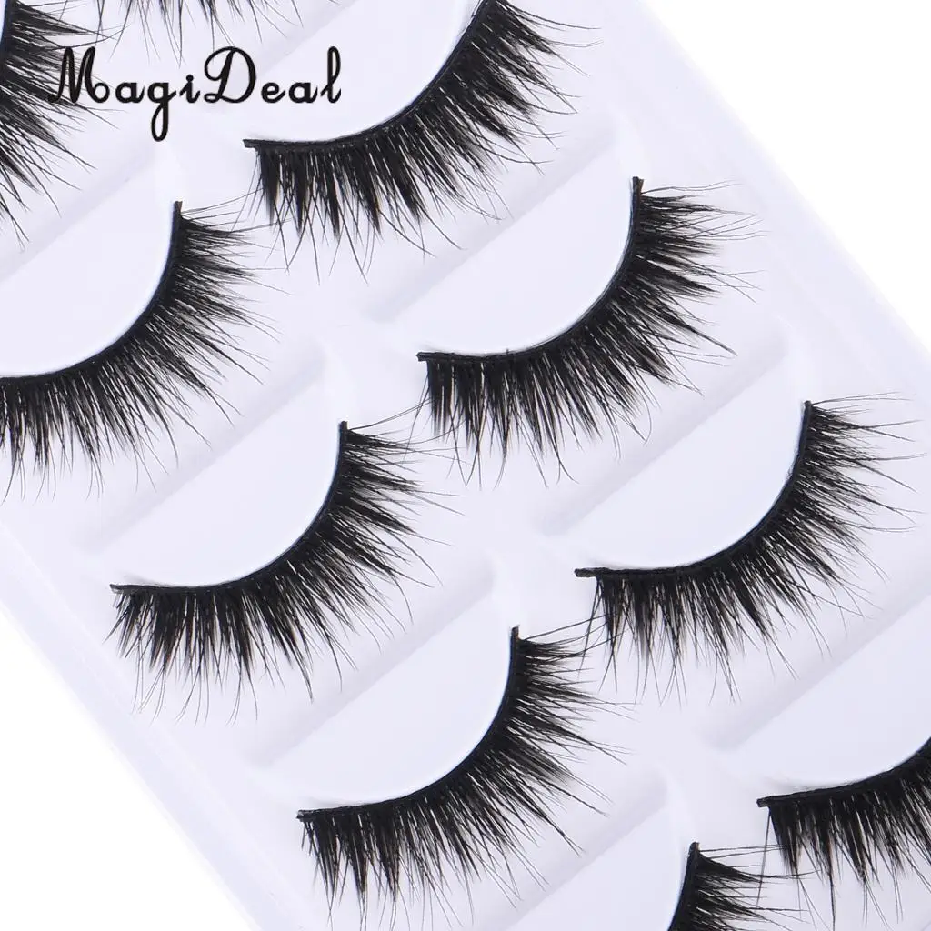 MagiDeal High Simulation 5Pairs Black Plastic Fake Eyelashes for 12 Inch Doll Make Up DIY Making & Repair Acc Children Girls Toy