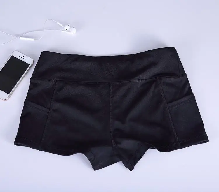 Женские спортивные тренировочные шорты для фитнеса, сухие женские Стрейчевые шорты для бега, сексуальные мини-тонкие спортивные штаны для тренировок - Цвет: black