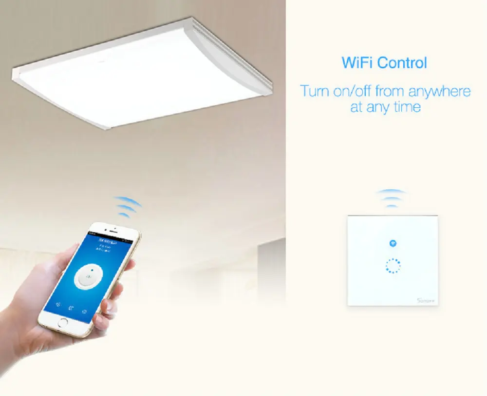 Sonoff Touch US EU Plug настенный Wifi светодиодный светильник переключатель стеклянная панель сенсорный таймер переключатель для умного дома беспроводной пульт дистанционного управления