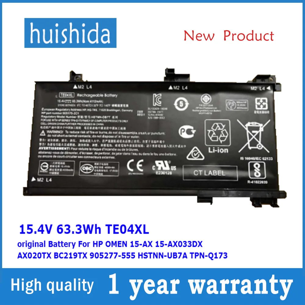 15 4 V 63.3Wh TE04XL новый оригинальный аккумулятор для ноутбука HP OMEN 15-AX 15-AX033DX AX020TX 905277-555