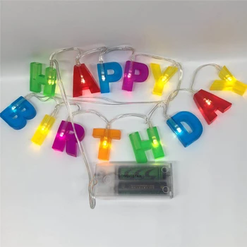 

LED Alphabet String Light light Happy Birthday DIY Lights Decoration Battery Letter Lamp String Wall Hanging Wholesale 100pcs