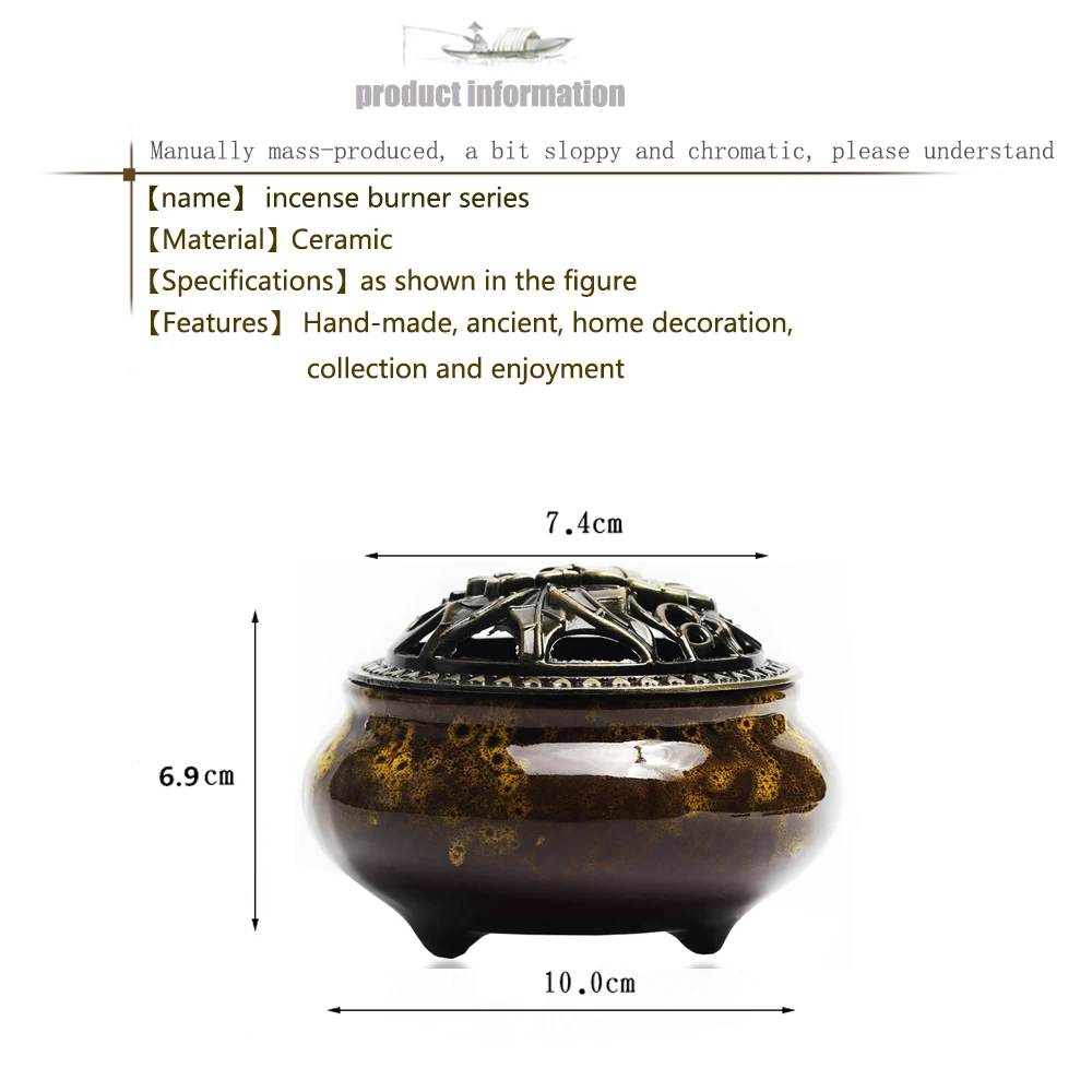 Керамическая курильница, ручная роспись, керамическая Будда, ручная работа, античный ладан, сандаловое дерево, сплав, домашний декор, подарки, 4 часа/2 часа
