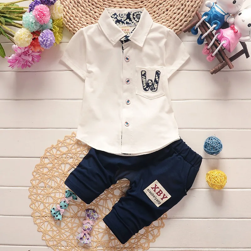 BibiCola/комплекты летней одежды для детей футболка+ штаны для маленьких мальчиков; комплект одежды из 2 предметов; Спортивный костюм для маленьких мальчиков