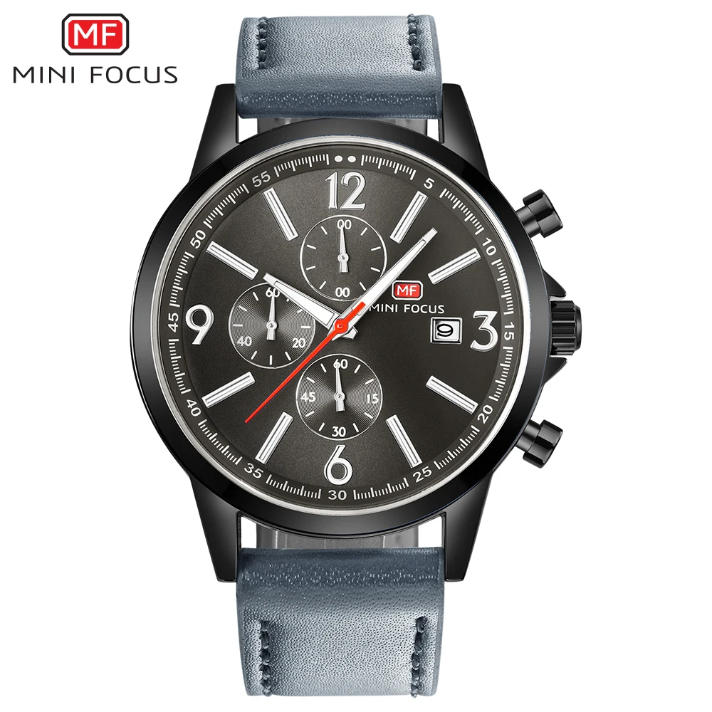 Buy MINIFOCUS Luxury Brand Date Leather Casual Watch