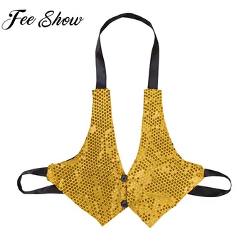 

Kids Children Halter Neck Shiny Glitter Sequined Backless Vest Tops Waistcoat for Hip-hop Jazz Dance Stage Performance Costumes