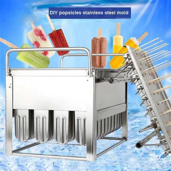 

304 Stainless Steel Frozen Yogurt Ice Cream Ice Pop Lolly Cube Icepop Icicle Freezer Mold Frozen food equipment 40 branches