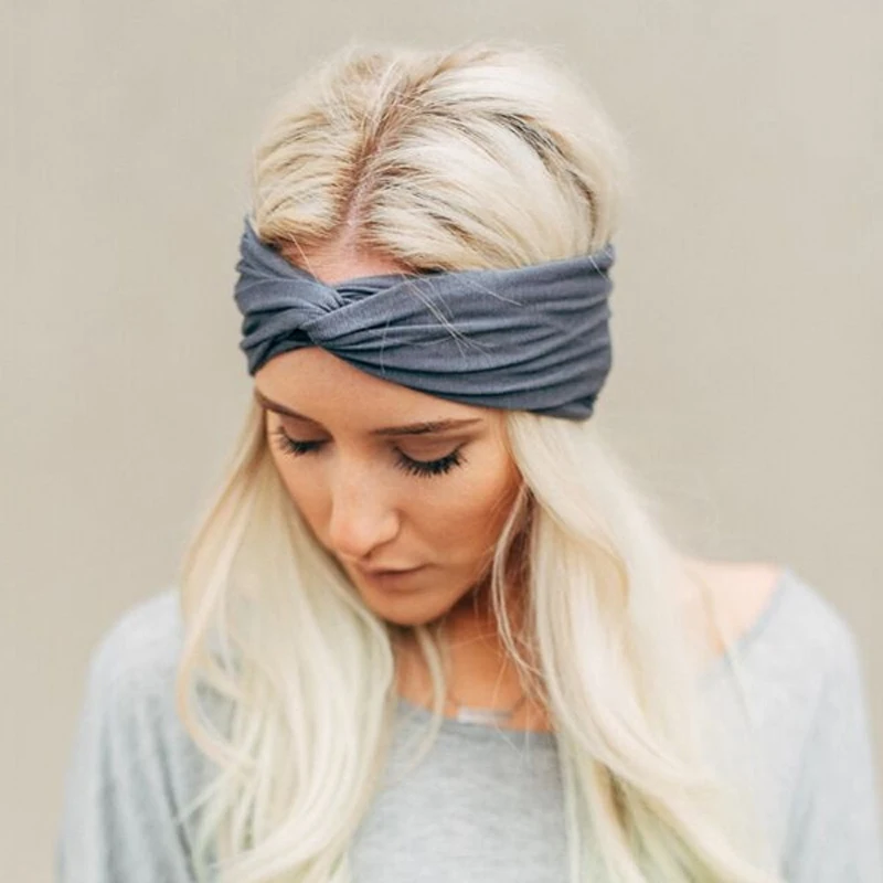 Women Cotton Turban Twist Knot Head Wrap Girls Cross Women Cotton Turban Twist Knot Head Wrap Girls Cross