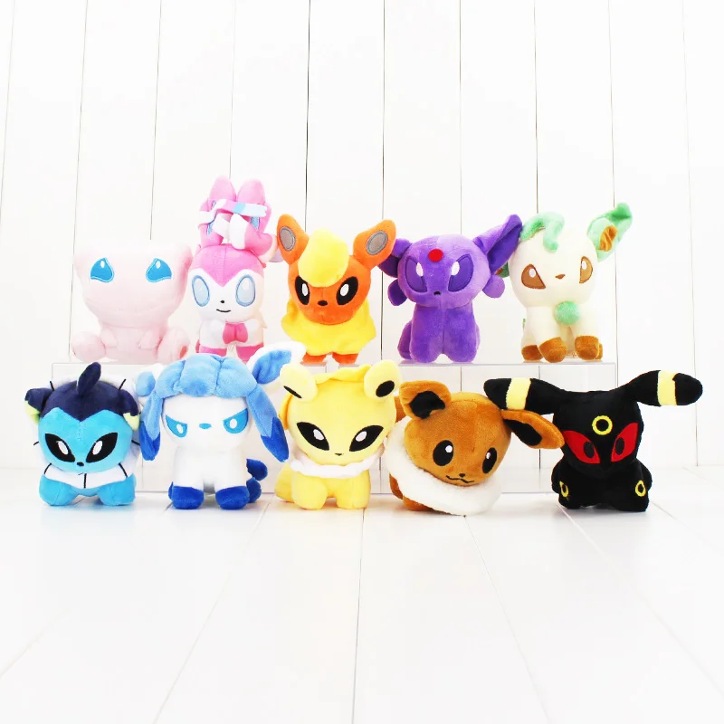 10 стилей 10 см Eevee Sylveon Espeon flarion Umbreon Glaceon Jolteon Vaporeon Leafeon& Mew Мягкие животные плюшевые игрушки