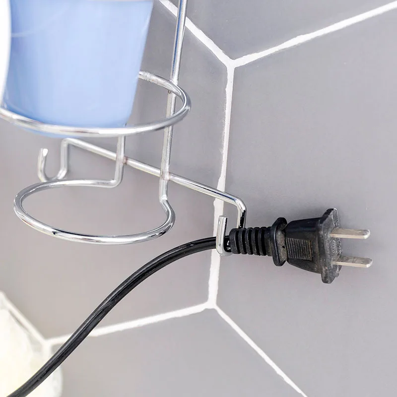 Aluminum Wall Mount Spring Style Hair Dryer Holder Rack Hair Drier Storage Organizer, Hair Blower Holder with Plug Hook Aluminum Wall Mount Spring Style Hair Dryer Holder Rack Hair Drier Storage Organizer, Hair Blower Holder with Plug Hook
