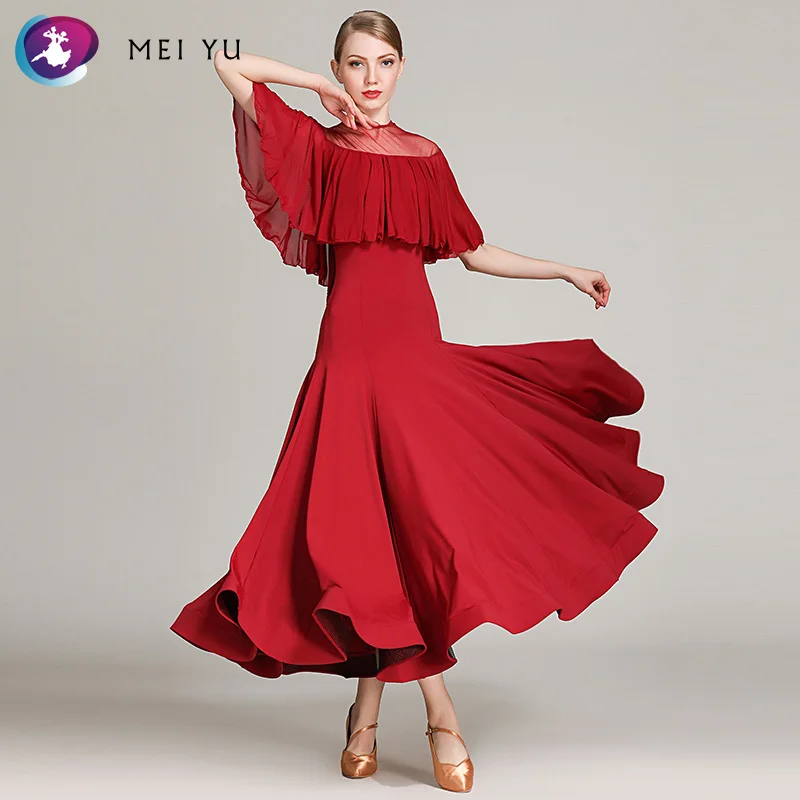 

2018 NEW 1858 Modern Dance Costume Women Lady Adult Waltzing Tango Ballroom Dance Competition Costume Dress Evening Party Dress