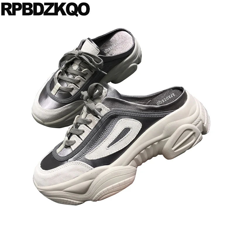 black thick sole trainers