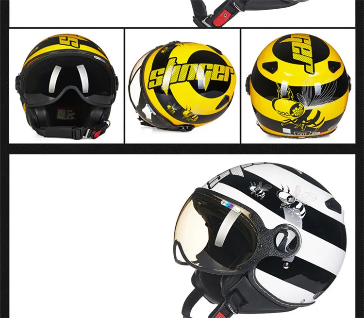 Moto rcycle шлем Chopper с открытым лицом винтажный шлем 210c4 moto Casque Casco moto cicleta Capacete Pilot мужские и женские шлемы