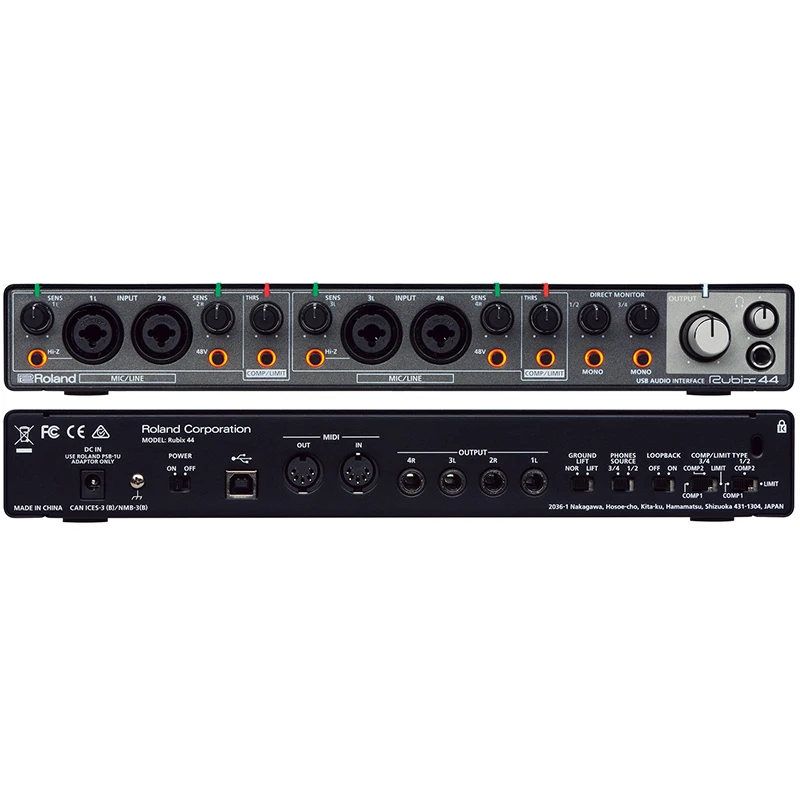 Новый Roland Rubix44 профессиональная Запись Звуковая карта USB аудио интерфейс 4 в для