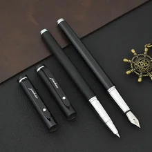 JINHAO Brand 101 Mteal Fountain Pen Black Frosted Ink Canetas For Calligraphy Writing Gift Free shipping 1937