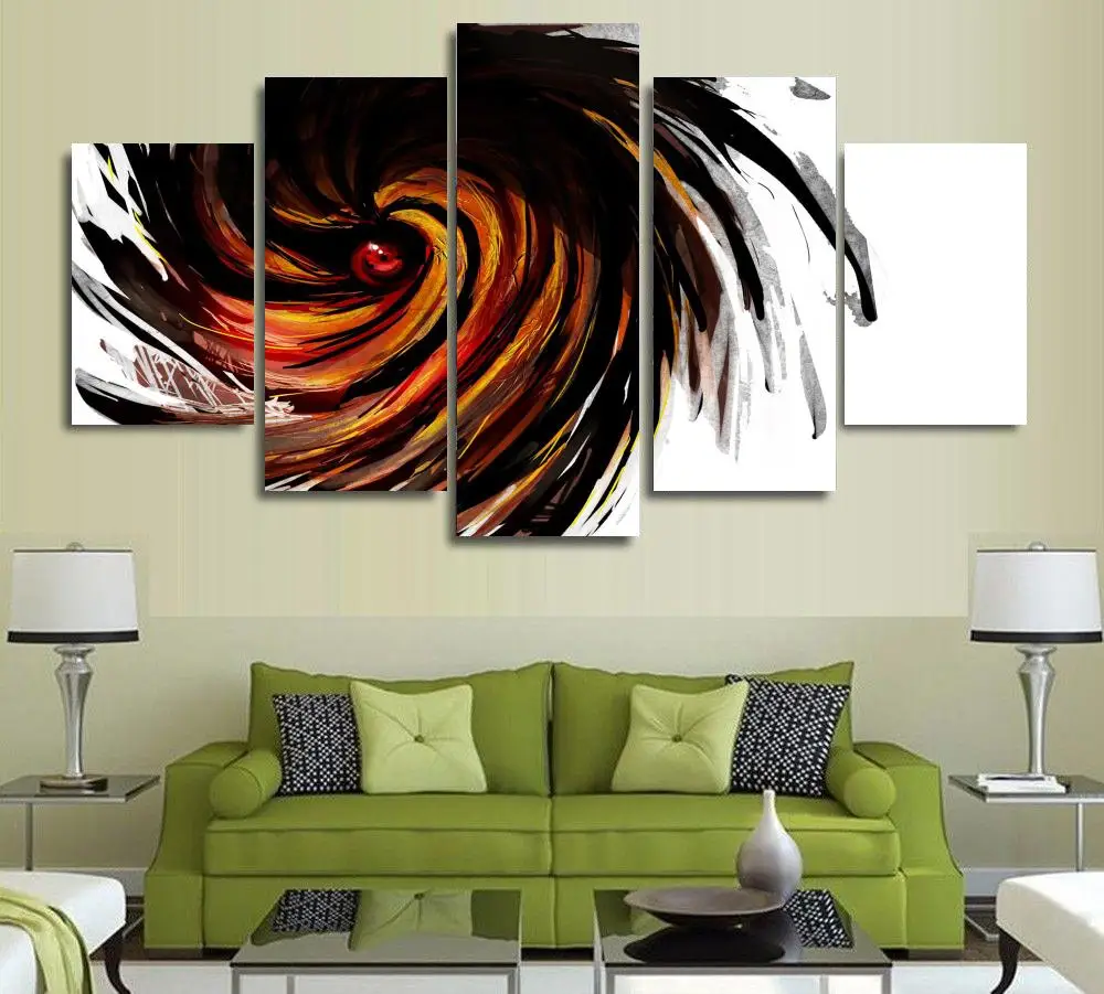 Us 90 5 Piece Canvas Painting Naruto Shippuden Sharingan Tobi Uchiha Wall Art Poster Prints Home Decor Picture Wd 1210 In Painting Calligraphy