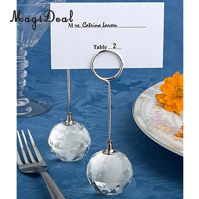 Magideal 12pcs Clear Crystal Ball Base Photo Note Number Name Place Magideal 12pcs Clear Crystal Ball Base Photo Note Number Name Place Card Holders Wedding Birthday Banquet