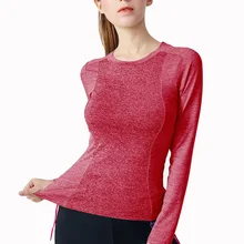 Women's Sports Shirt Stretch Long Sleeve Female T-shirt Sport Top Yoga Gym Fitness Shirt Workout Tops For Women Sportswear S-XL