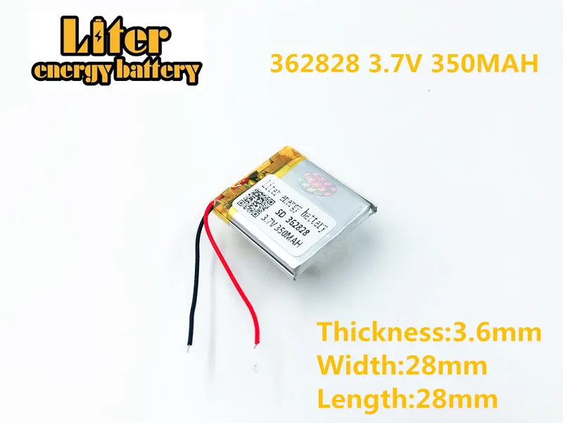 362828 3,7 v 350mAh литий-ионная аккумуляторная литий-полимерная батарея 362828 plug литий-полимерная аккумуляторная батарея - Цвет: 362828 350mah 3.7v