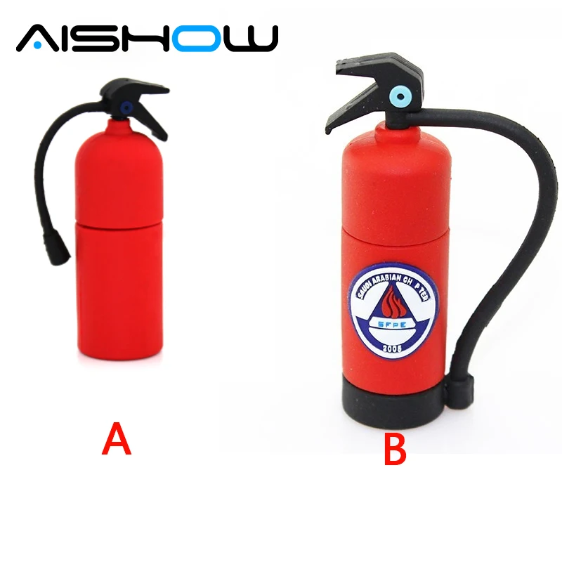 

New cool cartoon fire extinguisher pen drive firemen USB Flash disk memory stick U disk pendrive 1GB 4GB/8GB/16GB free shipping