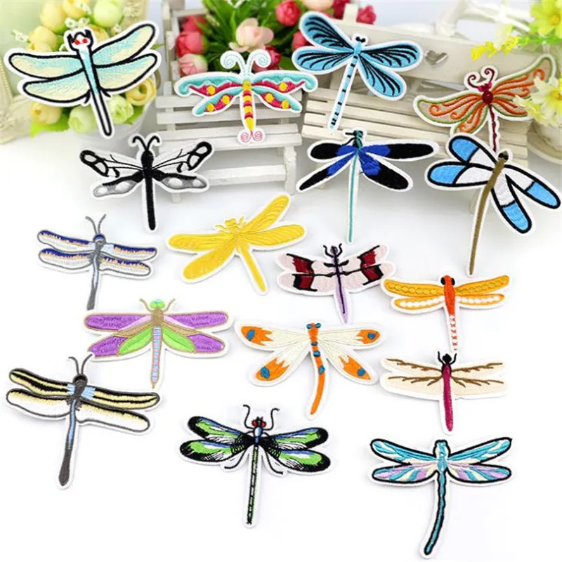 

Clothing diy embroidery animal patch deal with it cute dragonfly biker patches for clothes flower stickers fabric freeshipping
