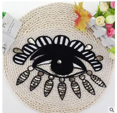 

New 1 pieces of clothing, large size sequins, towels, embroidered eyes, applique T-shirts, women's clothing, processing patches,