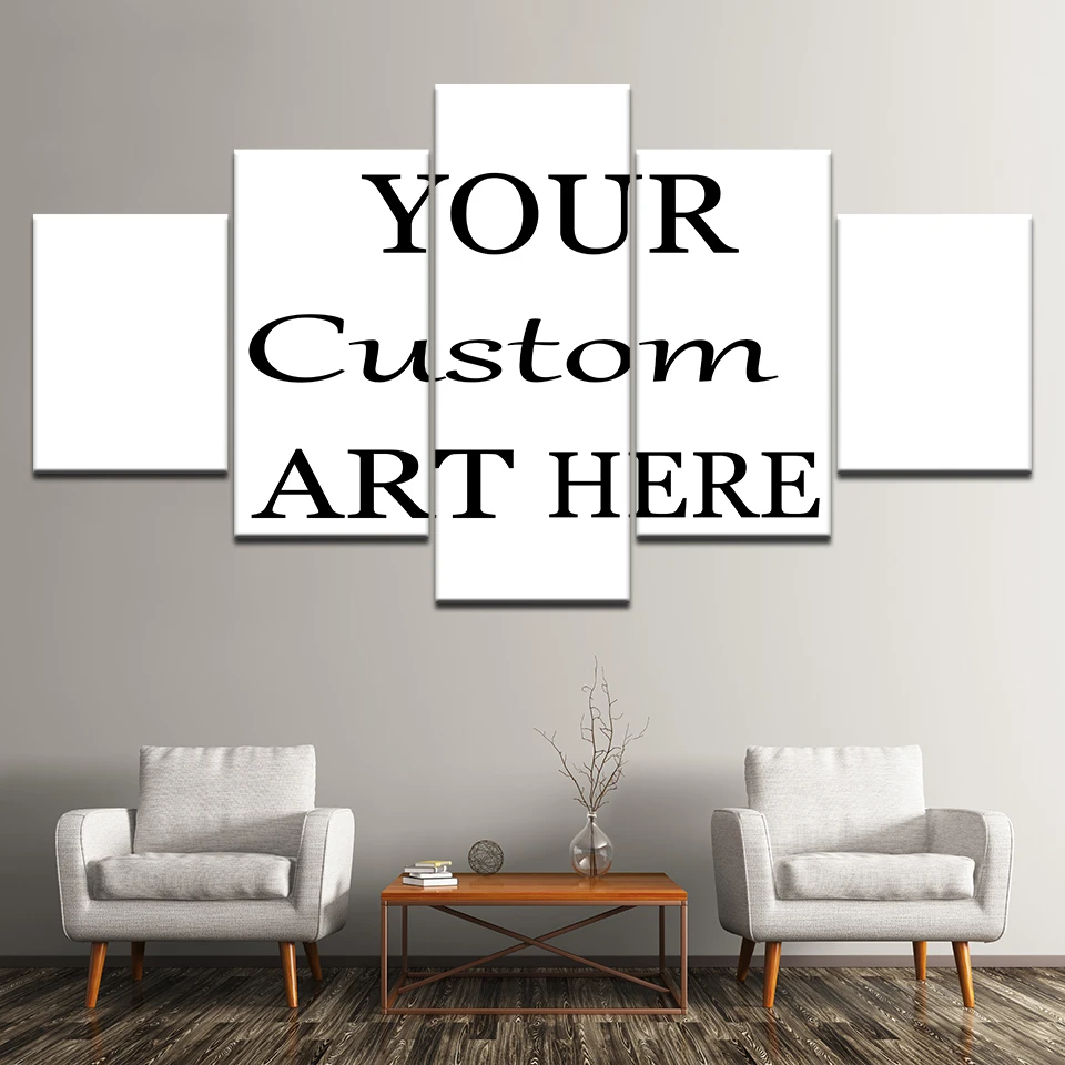 

Wall Art Customized HD Printed Painting Custom Made Canvas Picture Frame 5 Panel Modular Abstract Poster Home Decor Photo