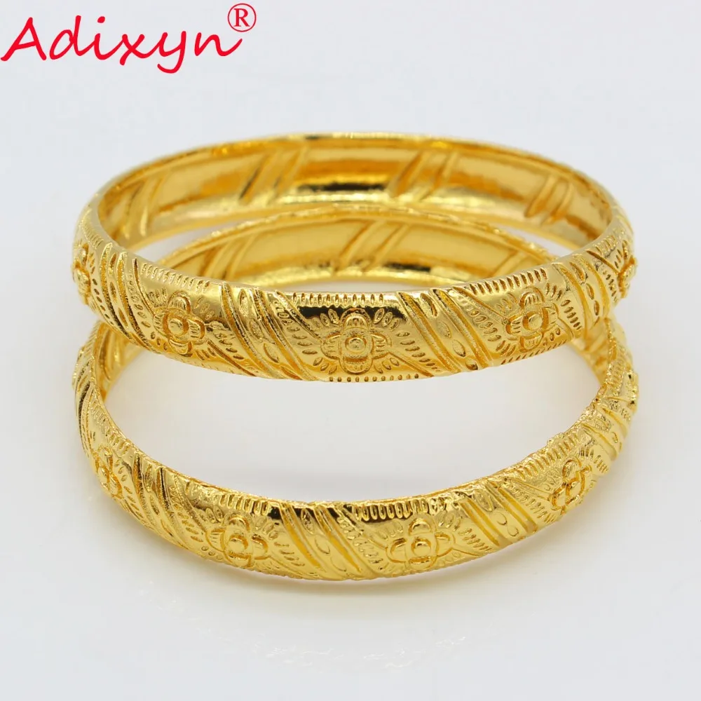 Adixyn Два шт браслеты "Дубай" Для Женщин золотой цвет браслет новые ювелирные изделия Ближний Восток/арабский/Африканский приданое подарки N072408