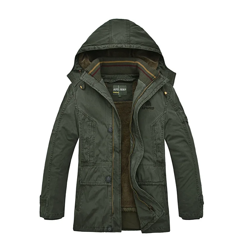 4XL 5XL Big tall Men Hooded Pockets Field Coat