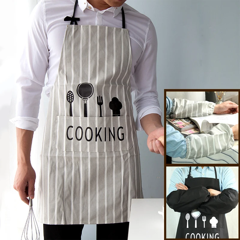 Cotton Tablier Chef cloth Black Unisex Professional with Pocket Home