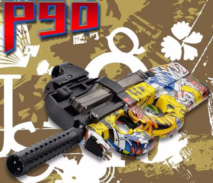 Прохладный P90 электрический игрушечный пистолет граффити издание живой CS штурмовой Бекас оружие мягкая вода пуля всплески Спорт на открытом воздухе игрушки для детей