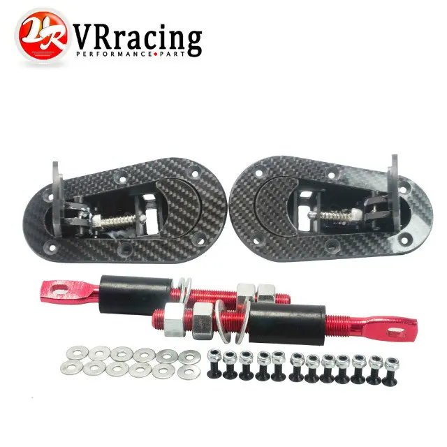 

VR RACING - New Universal Carbon Fiber Racing Lock Plus Flush Hood Latch Pin Kit JDM style without key VR-BPK-D31