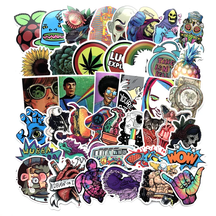 

66Pcs/Lot Alien Waterproof 2019 Stickers Toy For Laptop Skateboard Luggage Decal Funny Stickers For kids